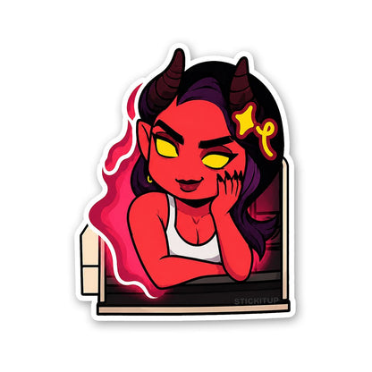 Devil Girl Art Sticker - Stickers | STICK IT UP