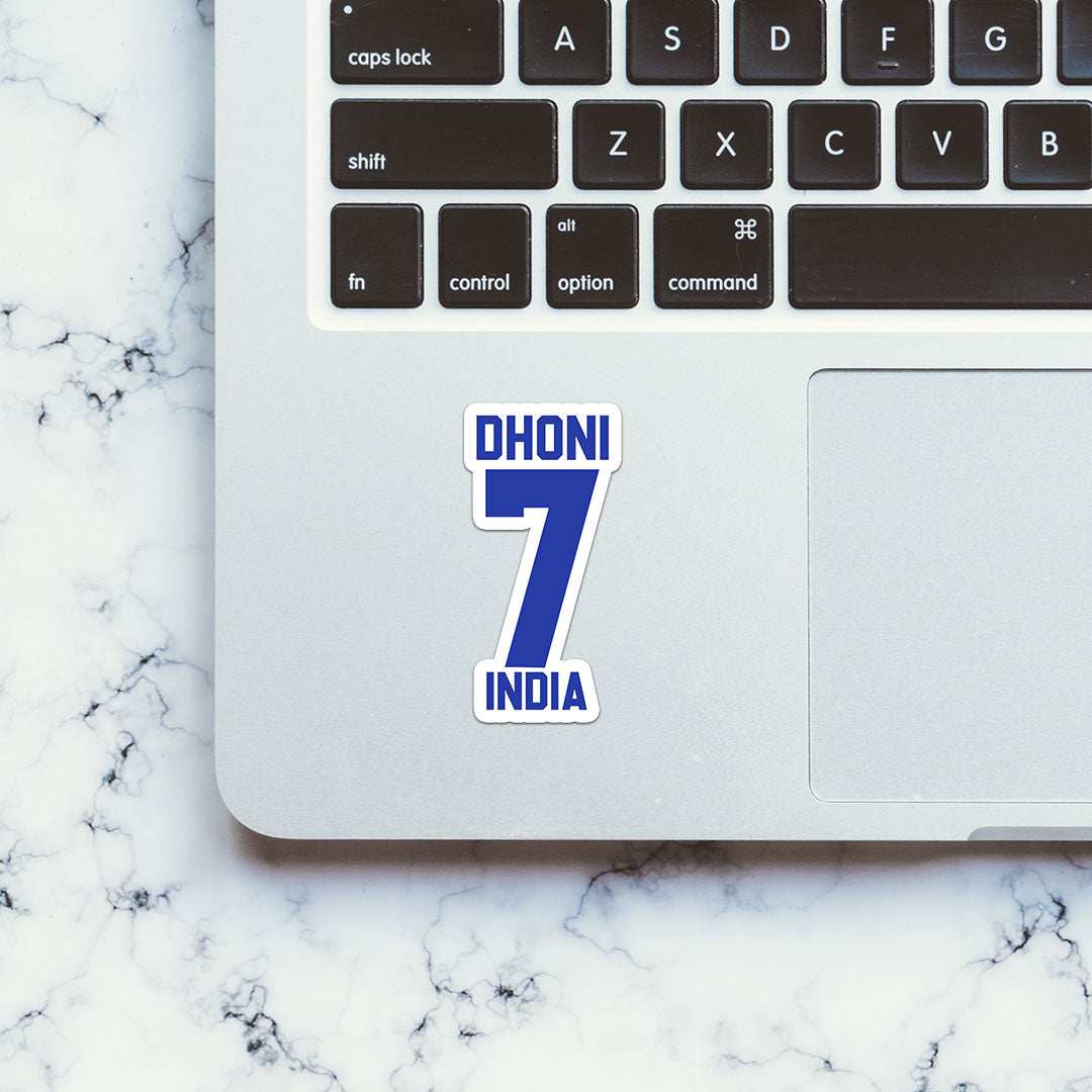 dhoni 7 Sticker waterproof vinyl decal for laptop, bike, car & bottle