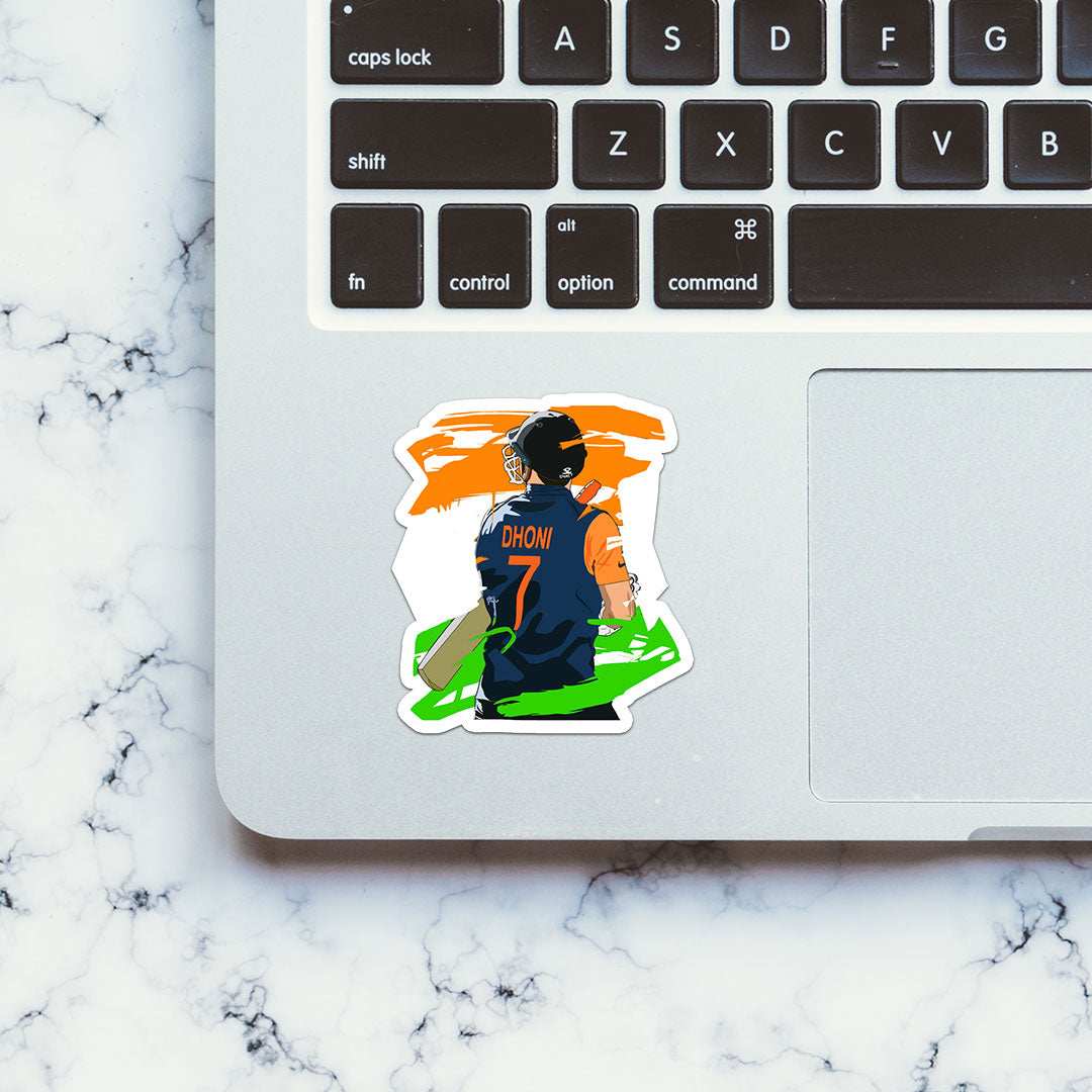 Dhoni Stickers waterproof vinyl decal for laptop, bike, car & bottle