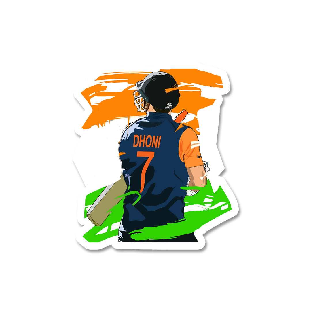 Dhoni Stickers waterproof vinyl decal for laptop, bike, car & bottle