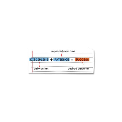Discipline and patience Sticker waterproof vinyl decal for laptop, bike, car & bottle