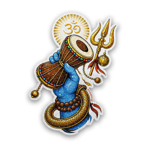 Divine Damru Hand Glitter Sticker - Glitter Stickers | STICK IT UP