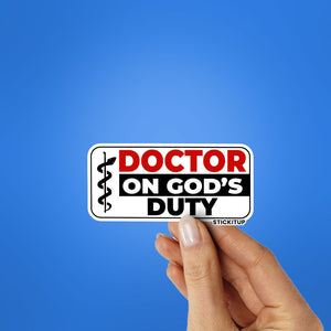 DOCTOR ON GODS DUITY Sticker waterproof vinyl decal for laptop, bike, car & bottle