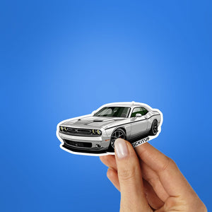 Dodge Challenger Sticker waterproof vinyl decal for laptop, bike, car & bottle