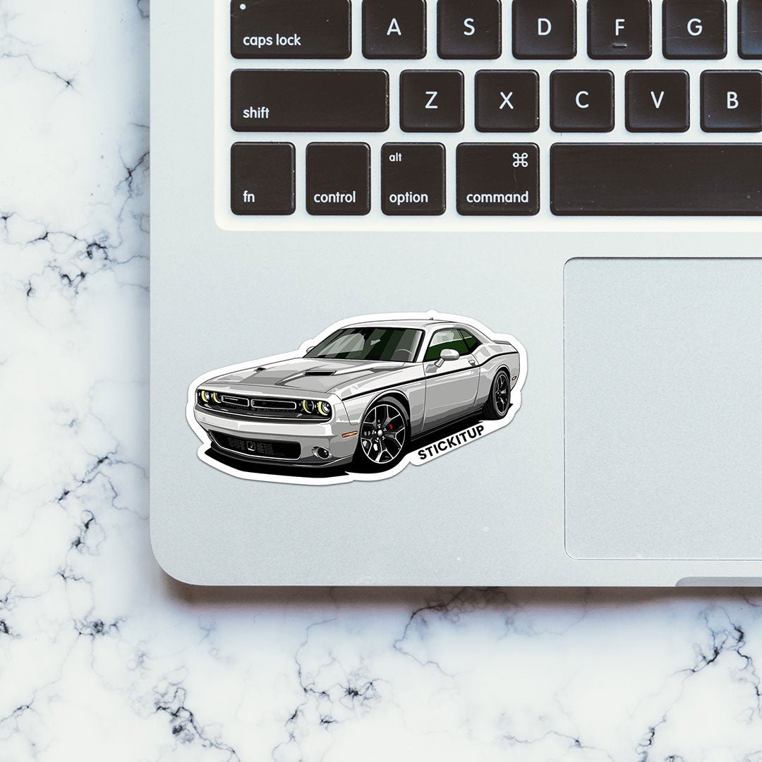 Dodge Challenger Sticker waterproof vinyl decal for laptop, bike, car & bottle