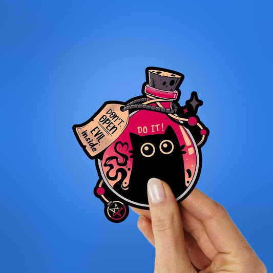 Dont Open Evel Inside Sticker - STICK IT UP
