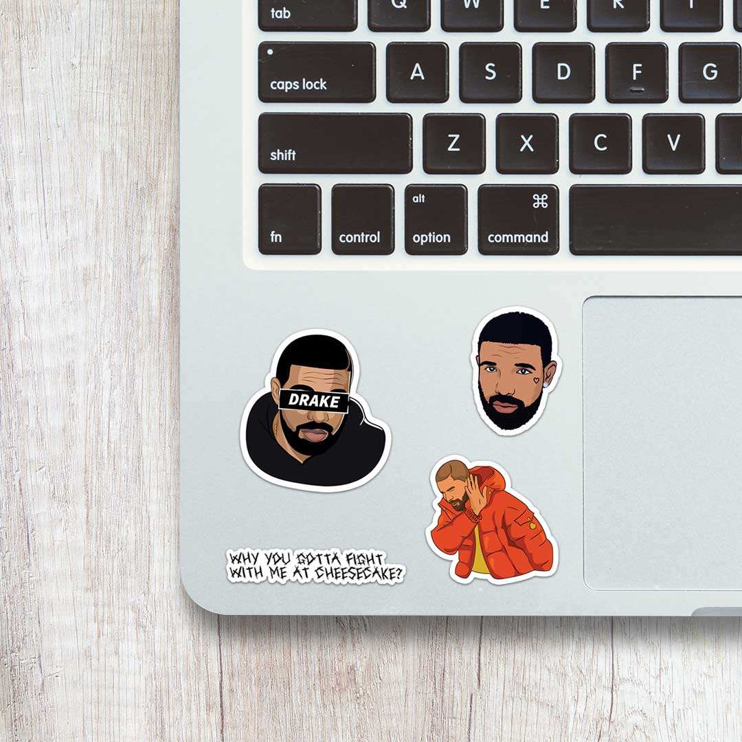 Drake mini sticker sheet waterproof vinyl decal for laptop, bike, car & bottle