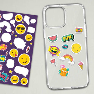 Emojies Mini Stickers Sheet waterproof vinyl decal for laptop, bike, car & bottle