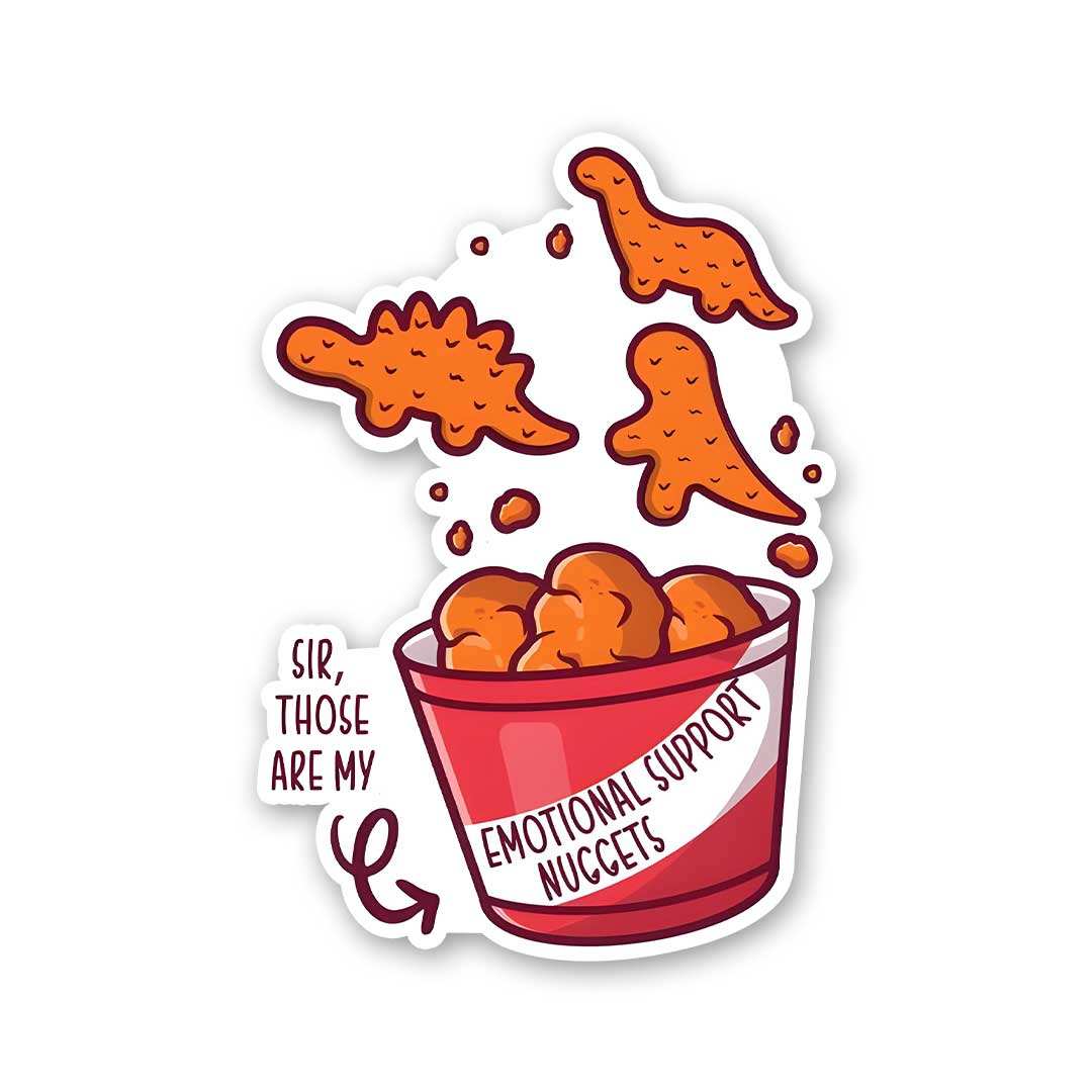 Emotional Support Nuggets Sticker waterproof vinyl decal for laptop, bike, car & bottle