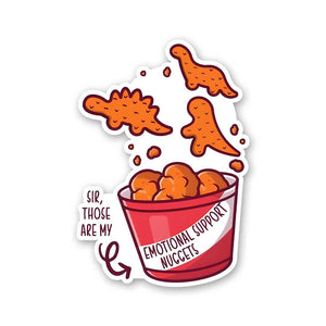 Emotional Support Nuggets Sticker waterproof vinyl decal for laptop, bike, car & bottle