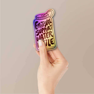 Emotional Support Water Bottle Holographic Sticker waterproof vinyl decal for laptop, bike, car & bottle