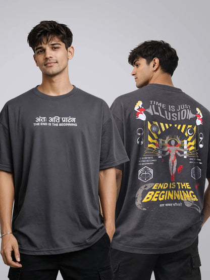 END IS THE BEGINNING OVERSIZED T-SHIRT - Premium oversized clothing by STICK IT UP