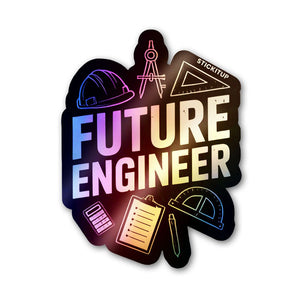 Engineear Holographic Stickers waterproof vinyl decal for laptop, bike, car & bottle