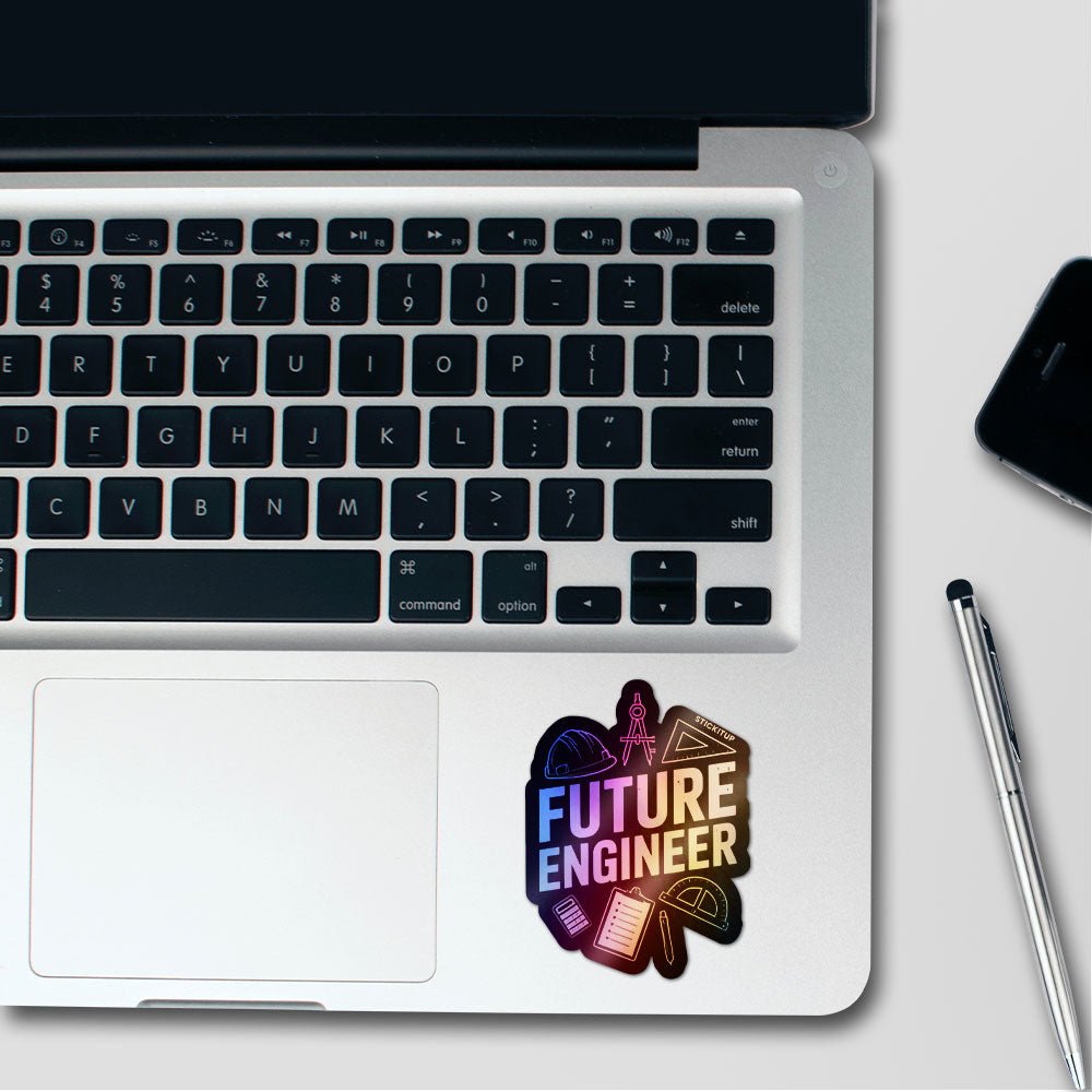 Engineear Holographic Stickers waterproof vinyl decal for laptop, bike, car & bottle