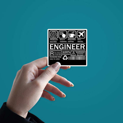 Engineer Sticker waterproof vinyl decal for laptop, bike, car & bottle