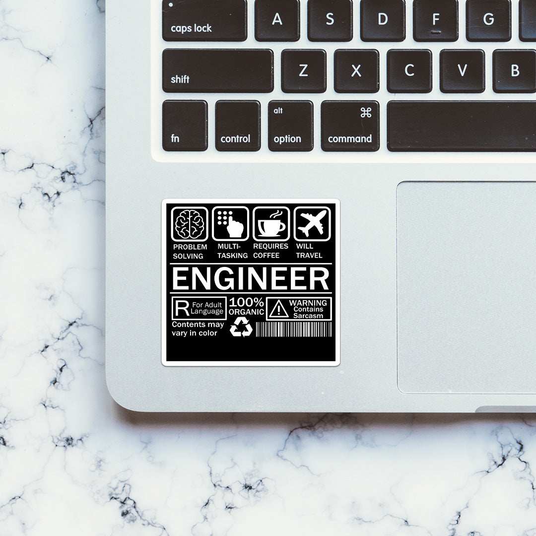 Engineer Sticker waterproof vinyl decal for laptop, bike, car & bottle