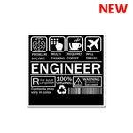 Engineer Sticker waterproof vinyl decal for laptop, bike, car & bottle