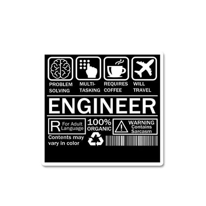 Engineer Sticker waterproof vinyl decal for laptop, bike, car & bottle