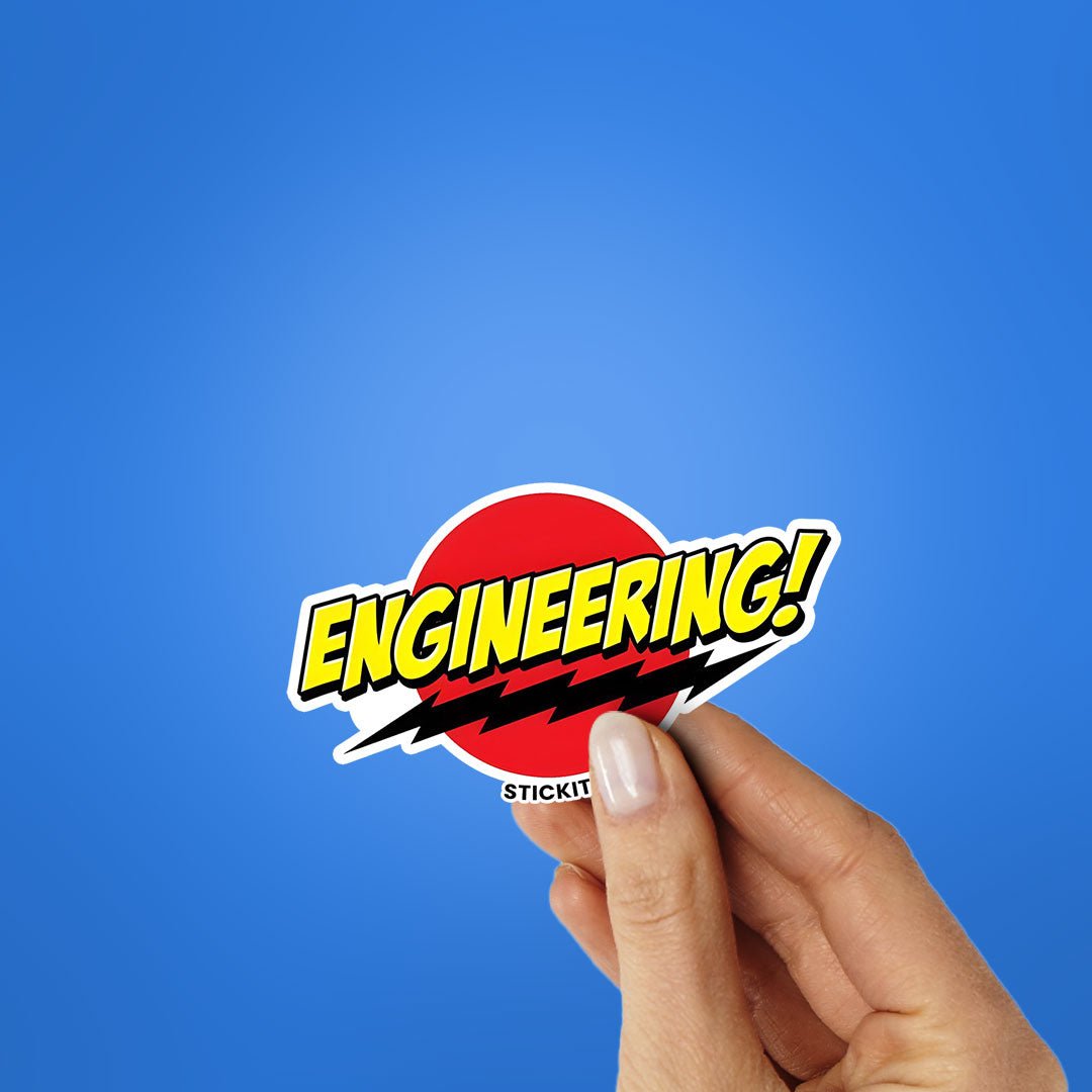 Engineering Sticker waterproof vinyl decal for laptop, bike, car & bottle