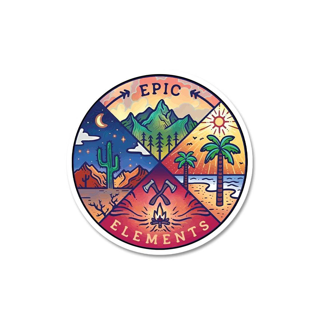 Epic Elements Sticker waterproof vinyl decal for laptop, bike, car & bottle
