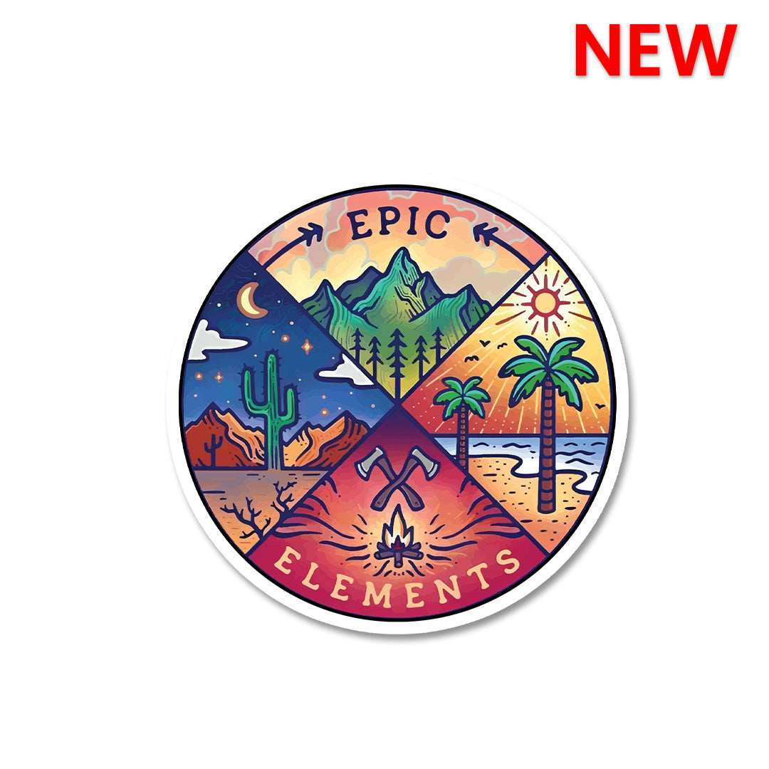 Epic Elements Sticker waterproof vinyl decal for laptop, bike, car & bottle