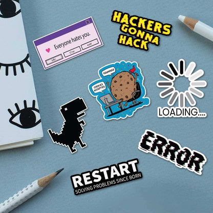 Error Sticker Packs [50 sticker] waterproof vinyl decal for laptop, bike, car & bottle