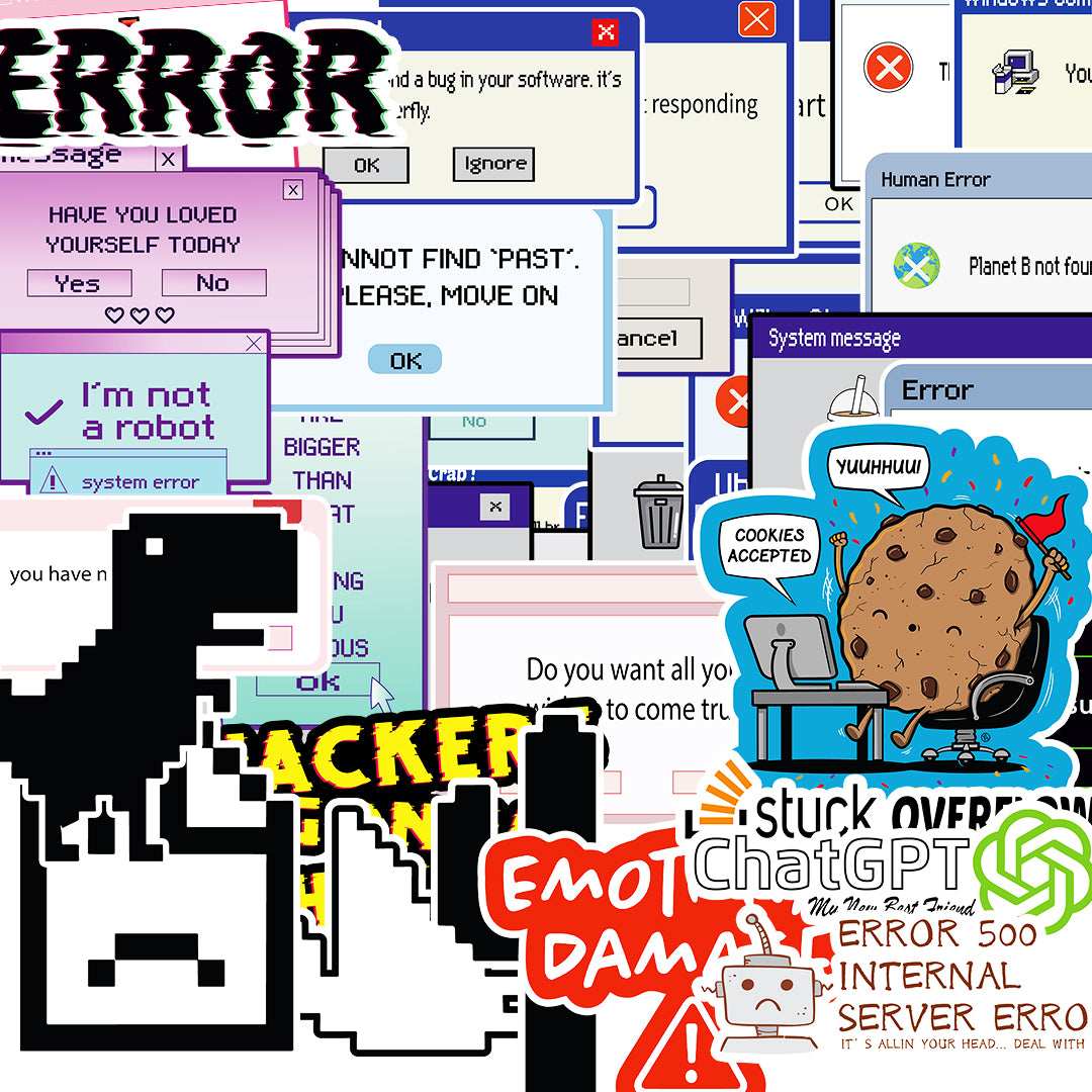 Error Sticker Packs [50 sticker] - Sticker Packs | STICK IT UP