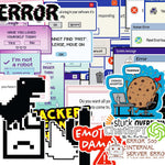 Error Sticker Packs [50 sticker] waterproof vinyl decal for laptop, bike, car & bottle
