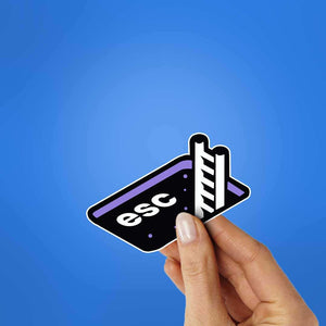 Esc Sticker waterproof vinyl decal for laptop, bike, car & bottle