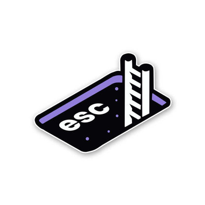 Esc Sticker waterproof vinyl decal for laptop, bike, car & bottle