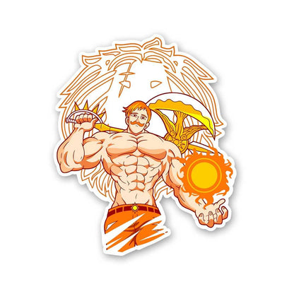 Escanor Sticker waterproof vinyl decal for laptop, bike, car & bottle
