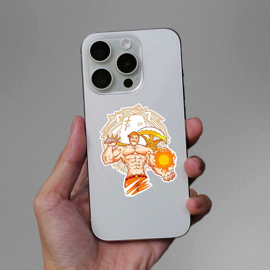Escanor Sticker waterproof vinyl decal for laptop, bike, car & bottle