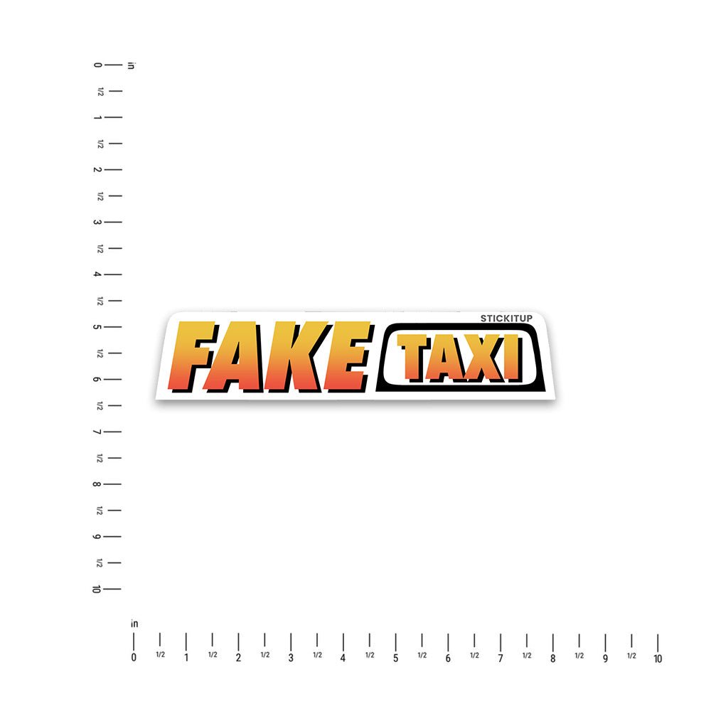 Fake Taxi Bumper Sticker waterproof vinyl decal for laptop, bike, car & bottle