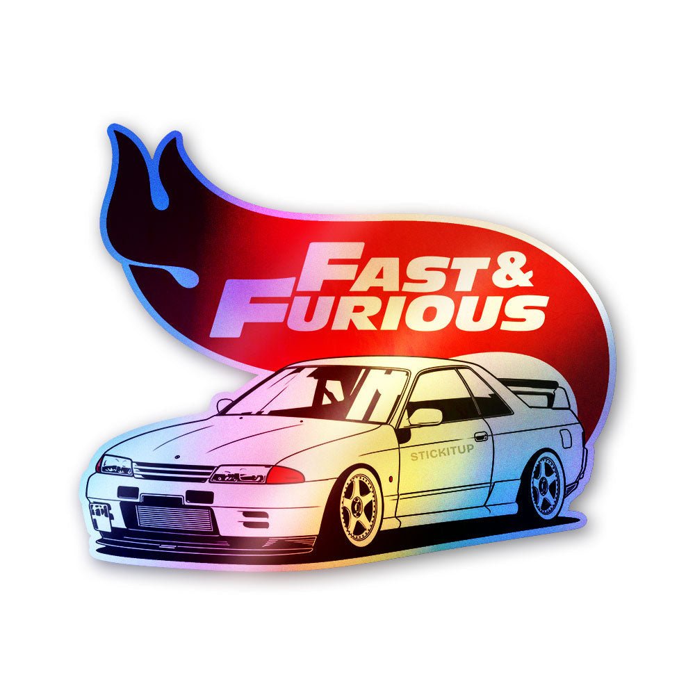 Fast Racing Car Red Holographic Stickers - Holographic stickers | STICK IT UP