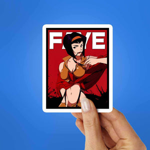 Faye Valentine Sticker waterproof vinyl decal for laptop, bike, car & bottle