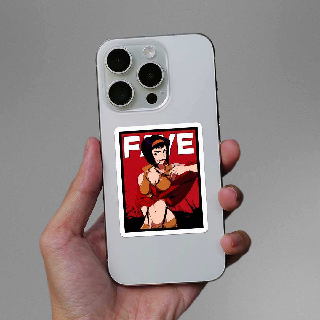 Faye Valentine Sticker waterproof vinyl decal for laptop, bike, car & bottle