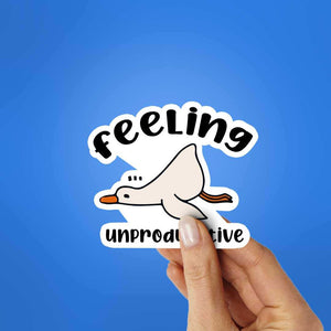 Feeling Unproducktive Sticker waterproof vinyl decal for laptop, bike, car & bottle