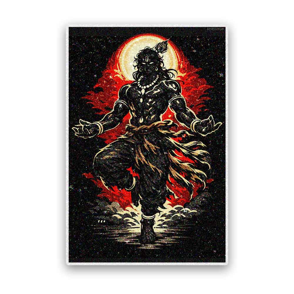 Fiery Deity Silhouette Glitter Sticker - Glitter Stickers | STICK IT UP