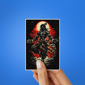 Fiery Deity Silhouette Glitter Sticker - Glitter Stickers | STICK IT UP