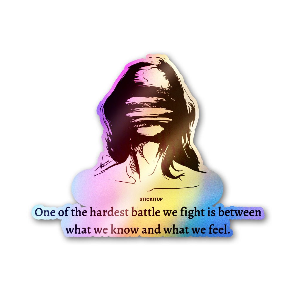 Fight Feel Sticker Holographic Stickers waterproof vinyl decal for laptop, bike, car & bottle
