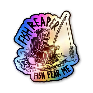 Fish Reaper Fear Me Holographic Stickers - Holographic stickers | STICK IT UP