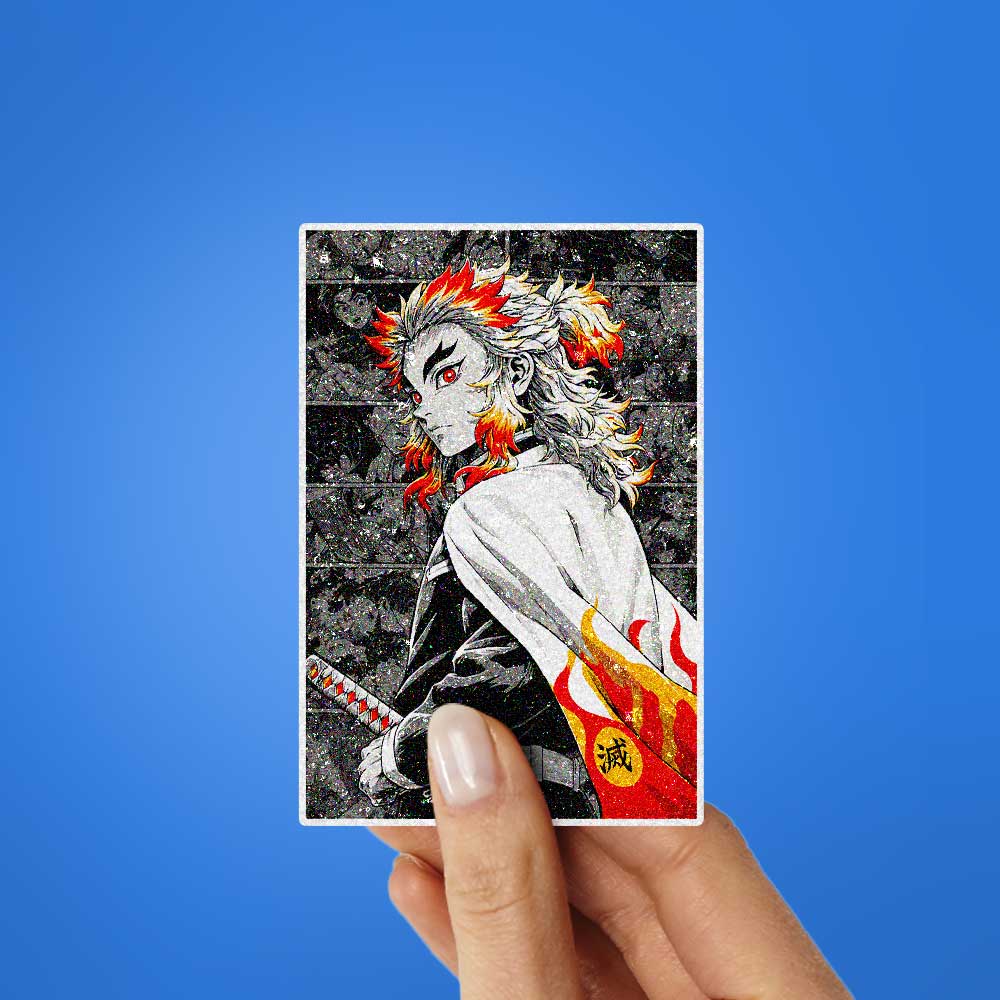 Flame Haired Warrior Glitter Sticker - Glitter Stickers | STICK IT UP