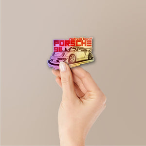 Flat-Six Coupe Holographic Stickers - Holographic stickers | STICK IT UP