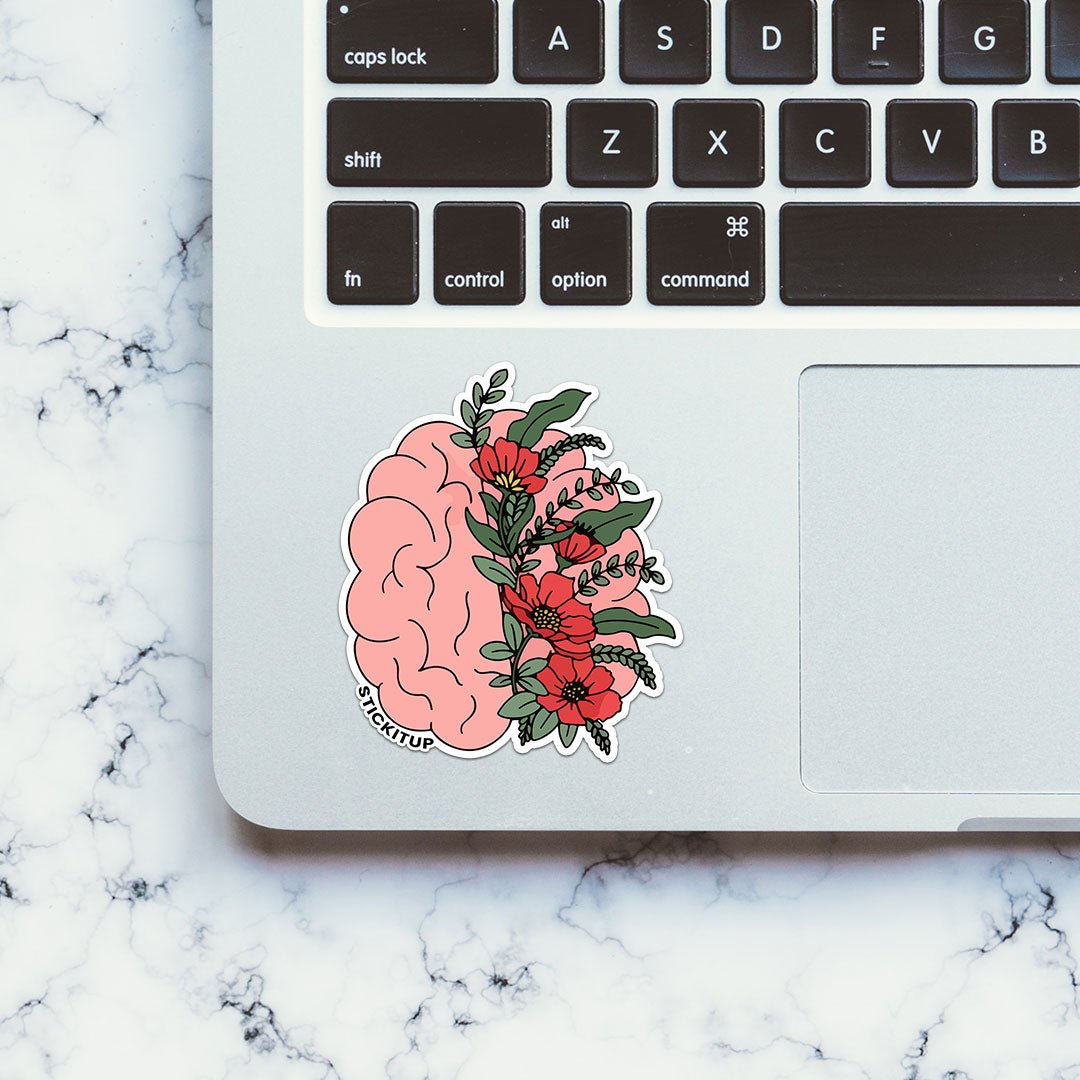 Floral Brain Sticker - STICK IT UP