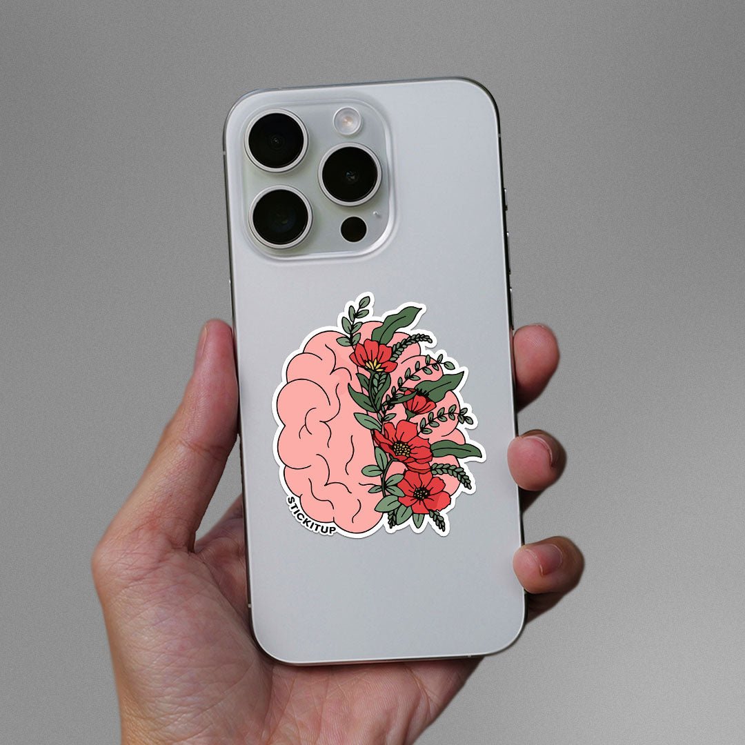 Floral Brain Sticker - STICK IT UP