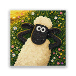 Flower Field Sheep Glitter Sticker - Glitter Stickers | STICK IT UP