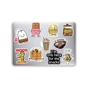 Food Sticker Packs [50 sticker] waterproof vinyl decal for laptop, bike, car & bottle