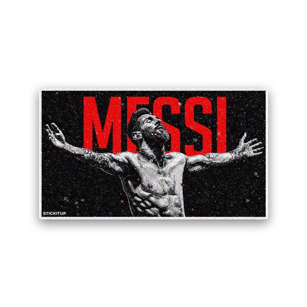 Footballer Arms Outstretched Glitter Sticker - Glitter Stickers | STICK IT UP