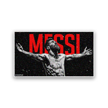 Footballer Arms Outstretched Glitter Sticker - Glitter Stickers | STICK IT UP