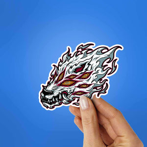 Fox Devil Chainsaw Man Sticker waterproof vinyl decal for laptop, bike, car & bottle
